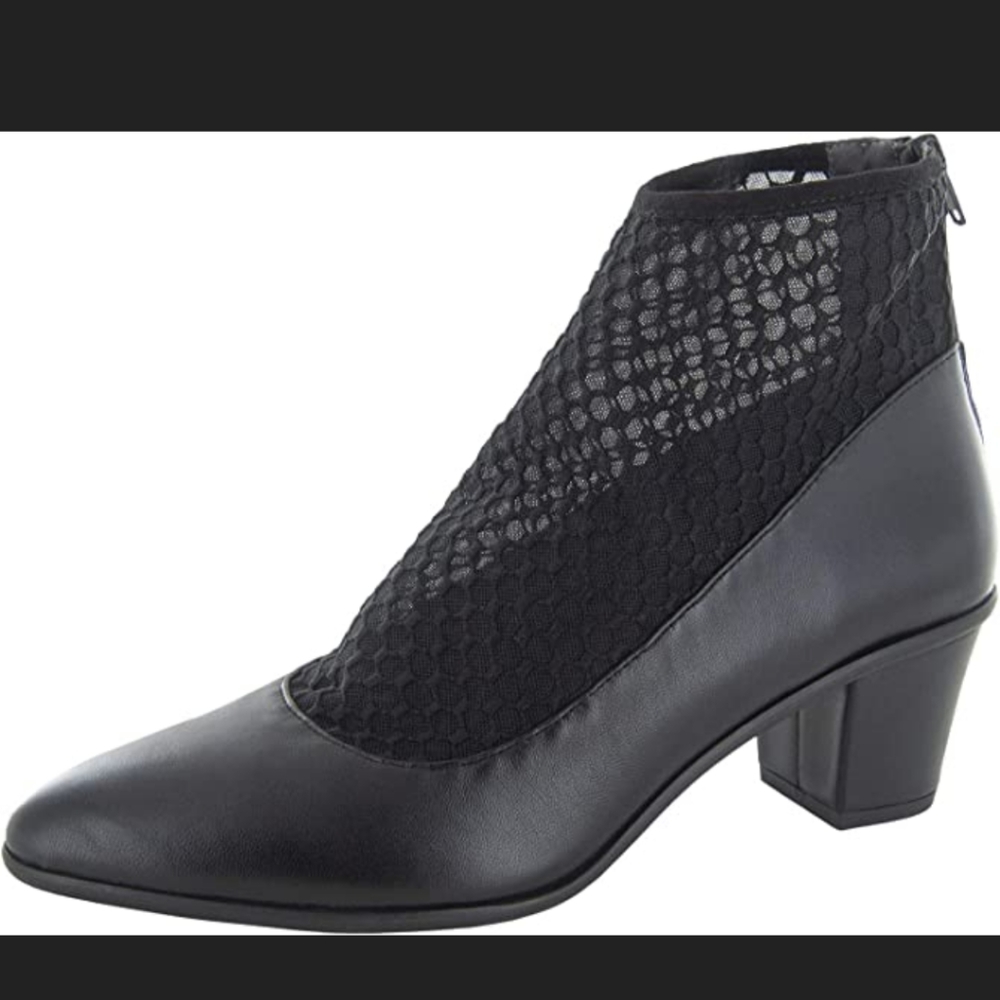 Lori Goldstein Black Ankle Mesh Boots